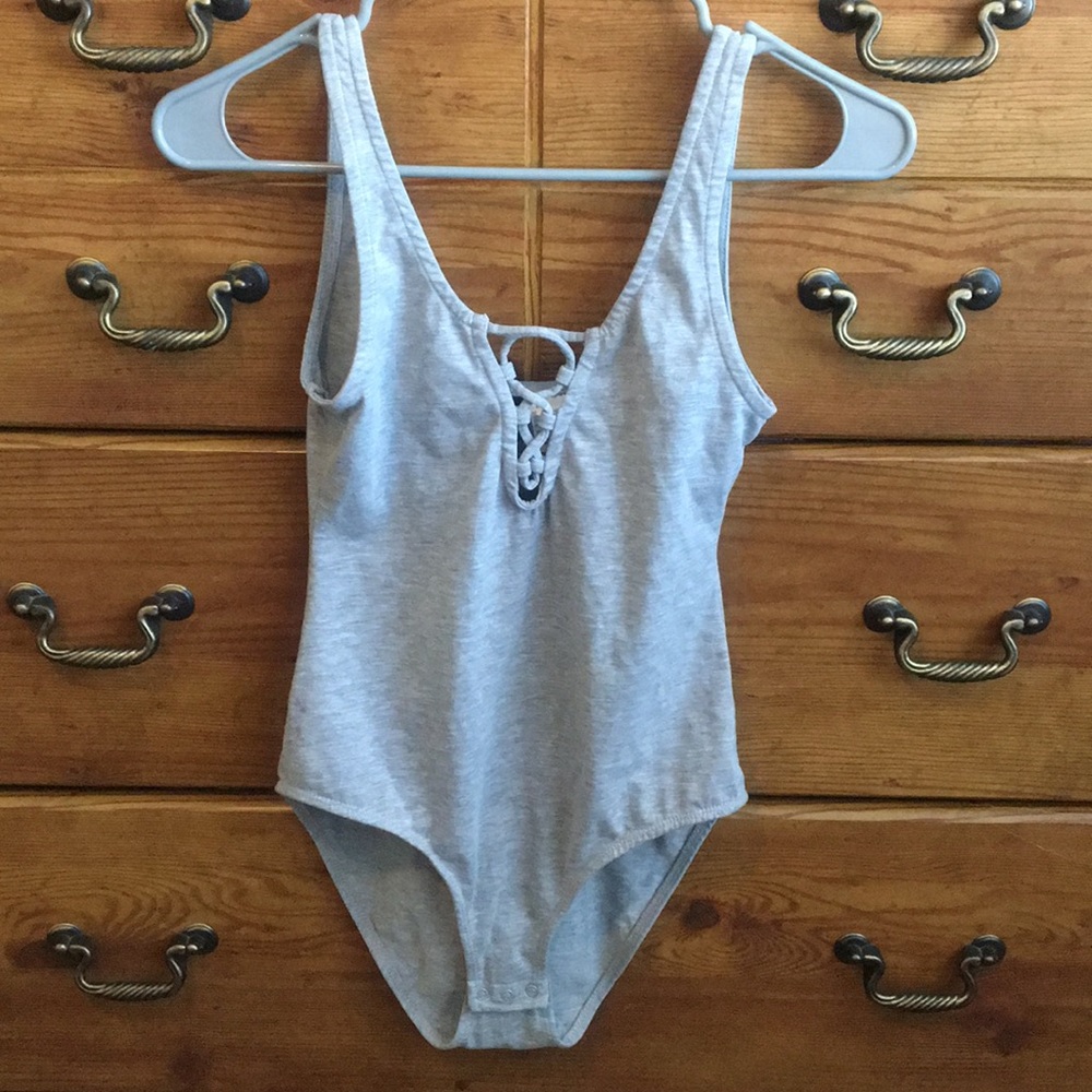 Gray body suit
